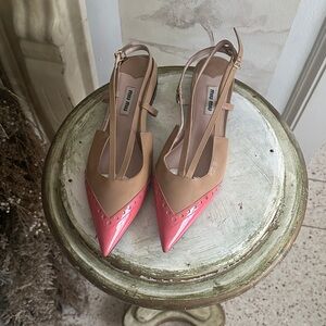 Miu Miu Pink and Tan Heels